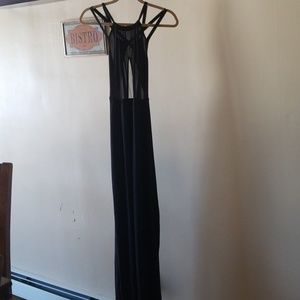 New Black Maxi Dress CrissCross Back XL.